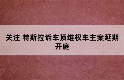 关注 特斯拉诉车顶维权车主案延期开庭